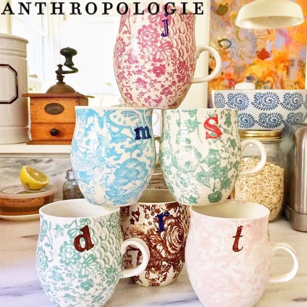 Anthropologie Homegrown Monogram Mug